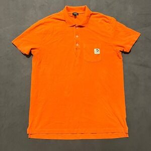 Diesel Shirt Men's XL Orange Colored Retro 90s Y2K Preppy Short‎ Sleeve Polo